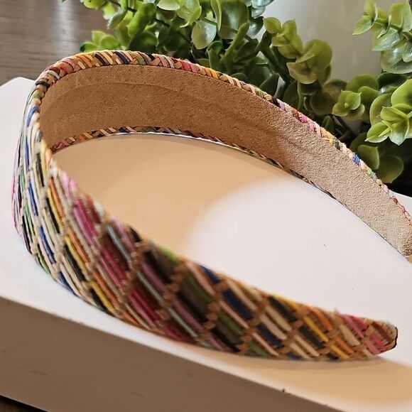 Multicolor Straw Woven Headband Womens - Picture 2 of 5